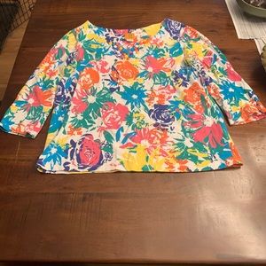 Ruby Rd Floral Beaded Top